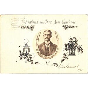 Vintage 1931 Christmas New Year Greetings Postcard Savannah GA Antique